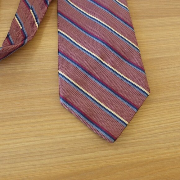 Brooks Brothers Makers Neck Tie Men Purple Repp Striped Silk Woven Merchants USA - Picture 5 of 9